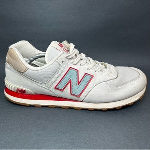 New Balance 574 ML574NCB White Red Tan Shoes Men’s Size 13 D